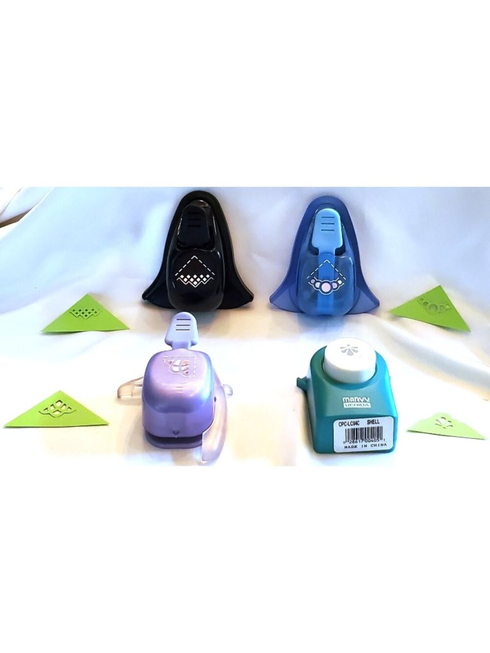 Lot of 4 CORNER INSERT PAPER PUNCHES Shell Bubble Scallop scrapbook card craft